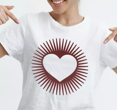 T-shirts cœur rayonnant d'amour - TenStickers