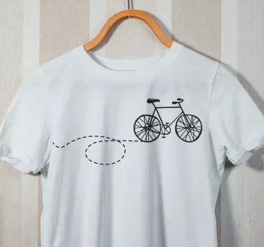 T-shirts contour de vélo amusant - TenStickers