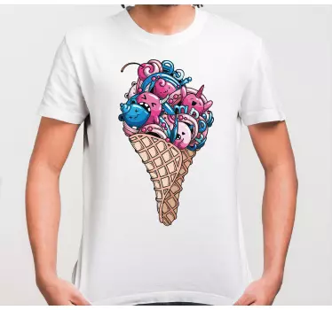 T-shirts cornet de glace coloré - TenStickers