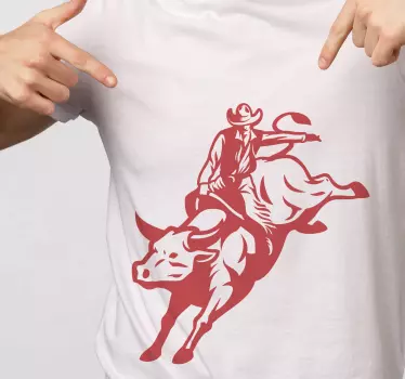 T-shirts cowboy chevauchant un taureau - TenStickers