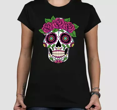 T-shirts crâne coloré floral - TenStickers