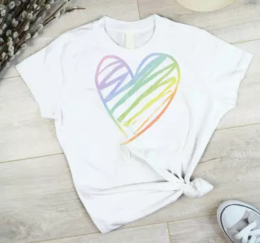 T-shirts design de cœur multicolore - TenStickers