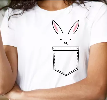 T-shirts design de poche lapin - TenStickers