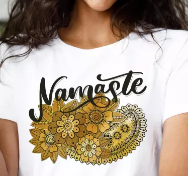 T-shirts design floral namaste - TenStickers