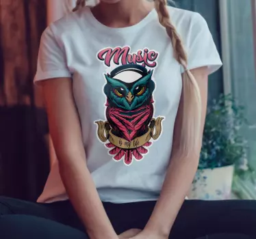 T-shirts design hibou musical - TenStickers