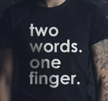 T-shirts deux mots un doigt - TenStickers