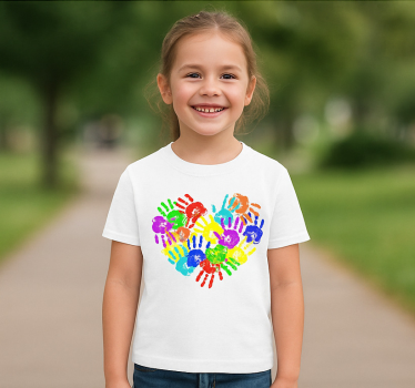 T-shirts empreintes de mains en forme de cœur - TenStickers