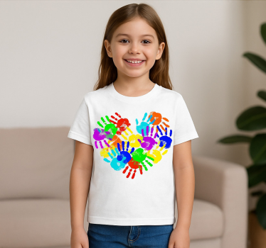 T-shirts empreintes de mains en forme de cœur - TenStickers