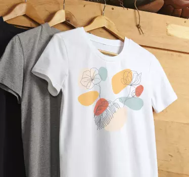 T-shirts floral minimaliste blanc - TenStickers