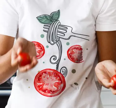 T-shirts fourchette à nouilles avec tomates - TenStickers