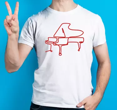 T-shirts graphique contour piano - TenStickers