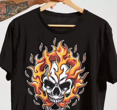 T-shirts illustration de crâne enflammé - TenStickers