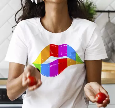 T-shirts imprimé de lèvres colorées - TenStickers