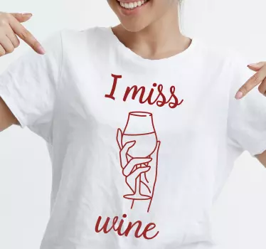 T-shirts j'ai soif de vin main - TenStickers