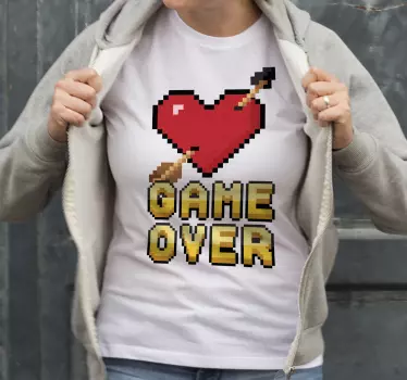 T-shirts jeu de cœur pixélisé - TenStickers