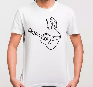 T-shirts joueur de guitare à ligne continue - TenStickers
