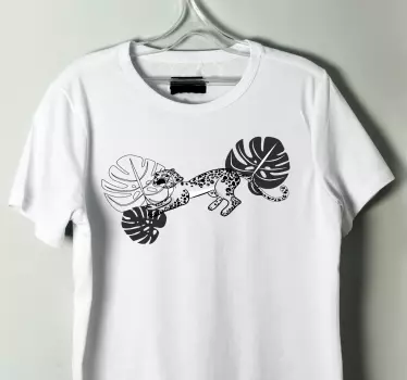 T-shirts léopard et feuilles en jeu - TenStickers