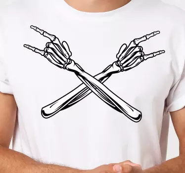 T-shirts mains de squelette croisées - TenStickers