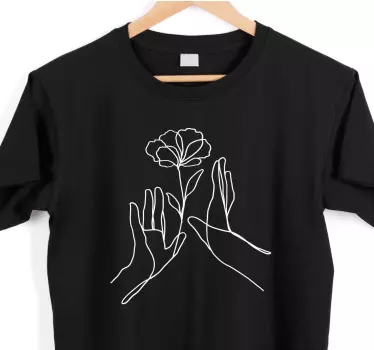 T-shirts mains tenant une fleur - TenStickers
