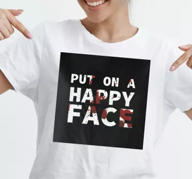T-shirts au carré, mets un visage heureux - TenStickers