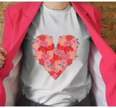 T-shirts motif cœur floral - TenStickers