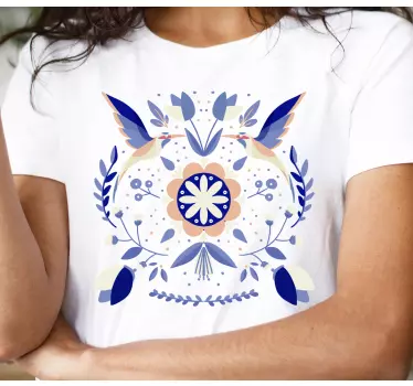 T-shirts motif oiseau floral - TenStickers