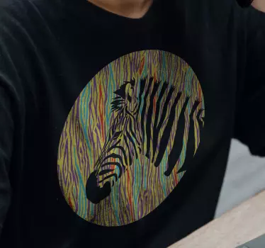 T-shirts motif zèbre vibrant - TenStickers