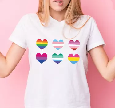 T-shirts motifs de coeurs colorés - TenStickers