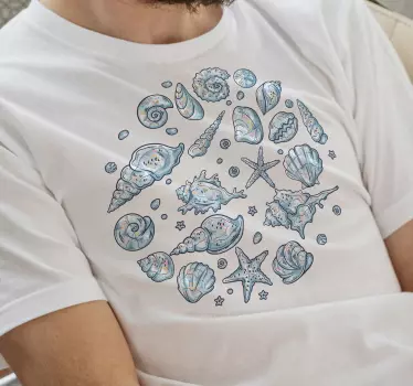 T-shirts motifs de coquillages et d'étoiles de mer - TenStickers