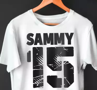 T-shirts noirs avec numéro et nom personnalisés avec nom - TenStickers