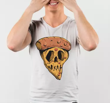 T-shirts graphique de pizza en forme de crâne - TenStickers