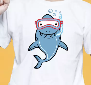 T-shirts plongée heureuse avec requins - TenStickers