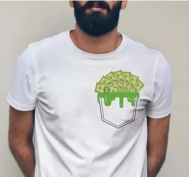 T-shirts poche de débordement d'argent - TenStickers