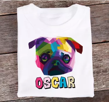 T-shirts portrait coloré de carlin - TenStickers