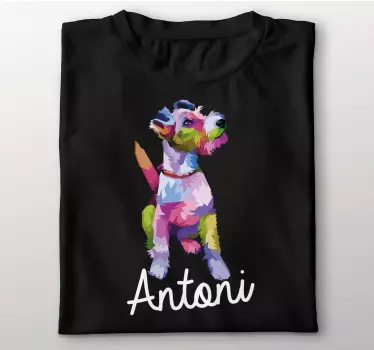 T-shirts portrait de chien coloré - TenStickers