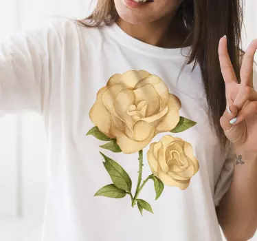 T-shirts roses jaunes Élégantes - TenStickers