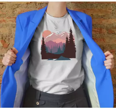T-shirts scène de coucher de soleil en montagne - TenStickers