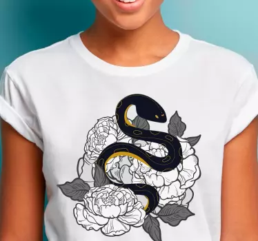 T-shirts serpent enroulé floral - TenStickers