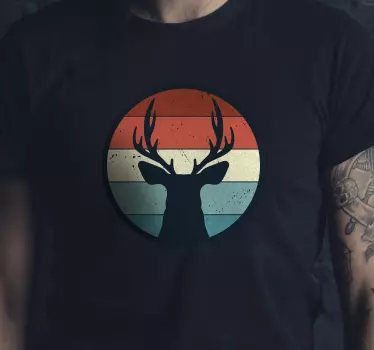 T-shirts silhouette de cerf rétro - TenStickers