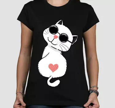 T-shirts style cool chat avec lunettes de soleil - TenStickers