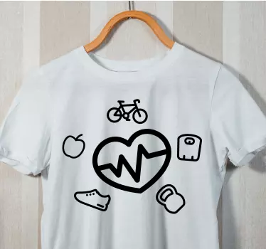 T-shirts symboles de fitness battement de cœur - TenStickers
