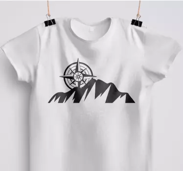 T-shirts montagne et boussole - TenStickers