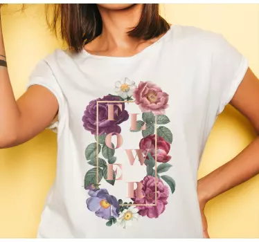 T-shirts typographie florale personnalisée - TenStickers
