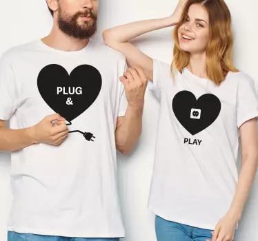 T-shirts thème de la connexion cœur - TenStickers