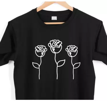 T-shirts trio de fleurs roses minimalistes - TenStickers