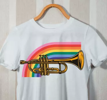 T-shirts trompette arc-en-ciel colorée - TenStickers