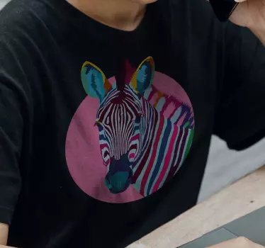 T-shirts visage de zèbre vibrant - TenStickers