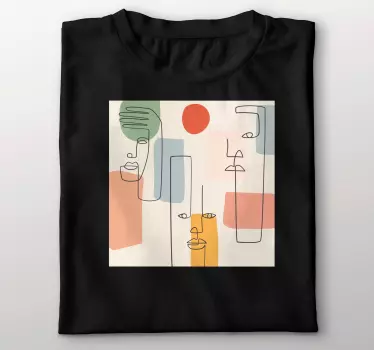 T-shirts visages en art linéaire - TenStickers