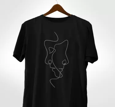 T-shirts visages en lignes conceptuelles - TenStickers