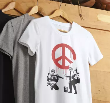 Tee-shirt banksy signe de paix - TenStickers